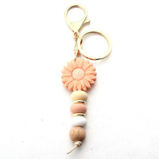 Silicone Daisy Keychain Charm
