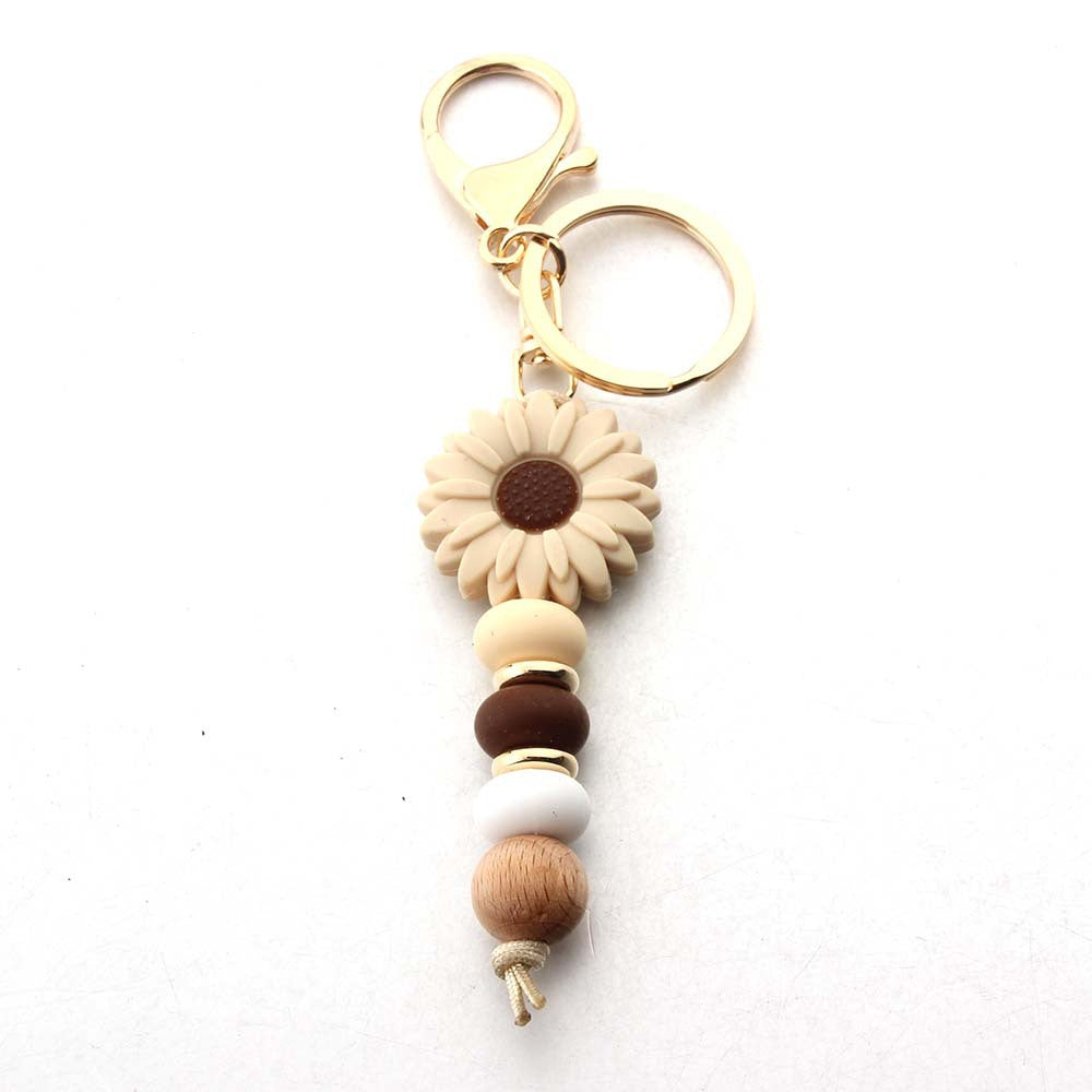 Silicone Daisy Keychain Charm