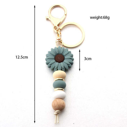 Silicone Daisy Keychain Charm