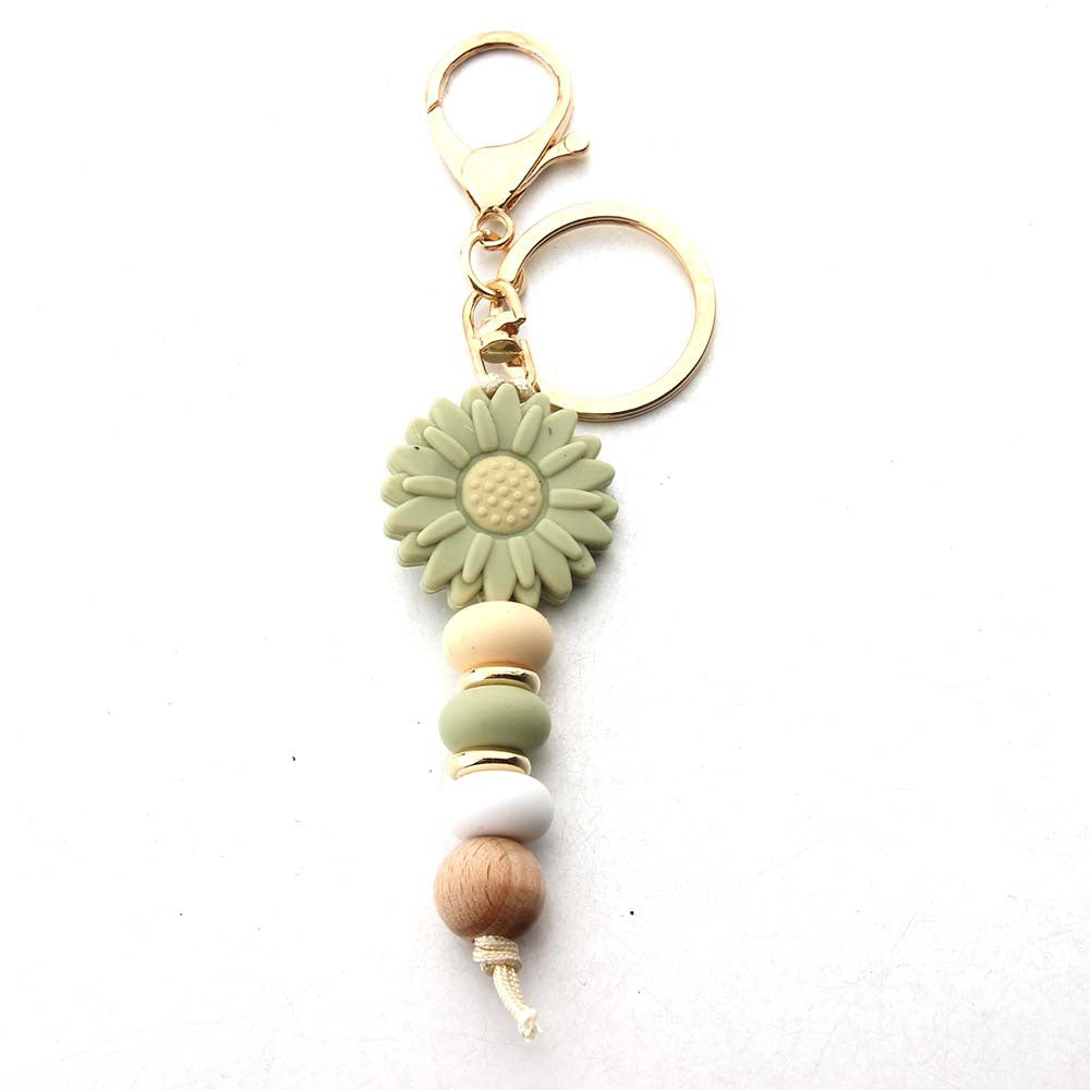 Silicone Daisy Keychain Charm