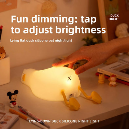 Silicone Duck Tap Light Dimmable Bedside Lamp
