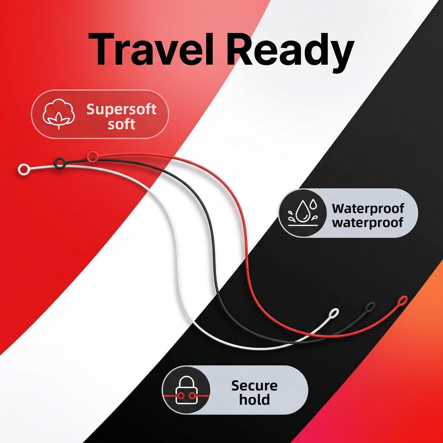 Silicone Earplug Lanyard Multi-Function Anti-Loss Swimming Earplug Cord