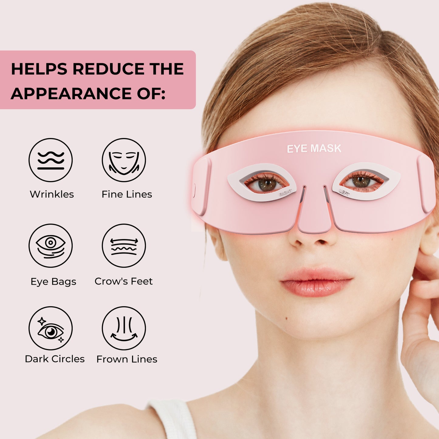 Silicone Eye Massager with Red Light and Heating