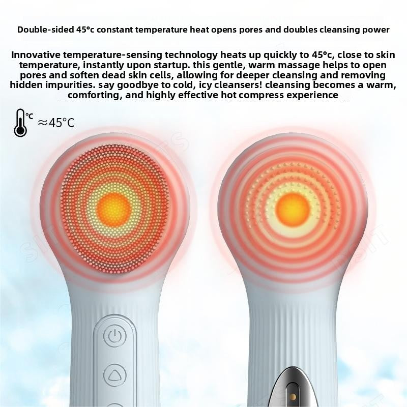 Silicone Facial Cleansing Device with Heating Massage