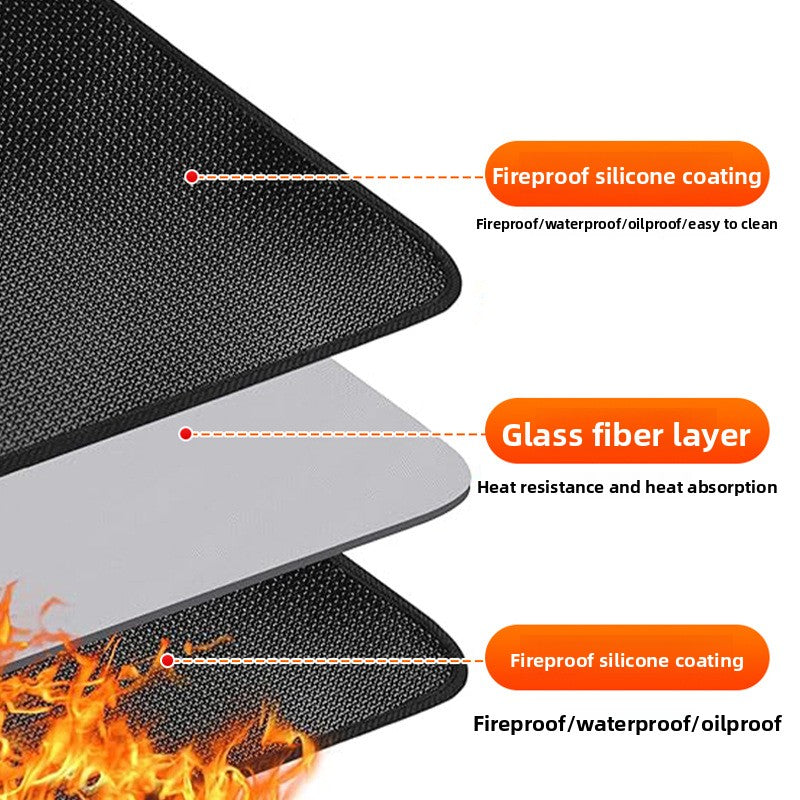 Silicone Fiberglass BBQ Fireproof Mat
