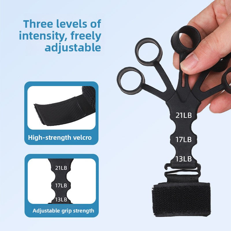 Silicone finger training grip strengthener