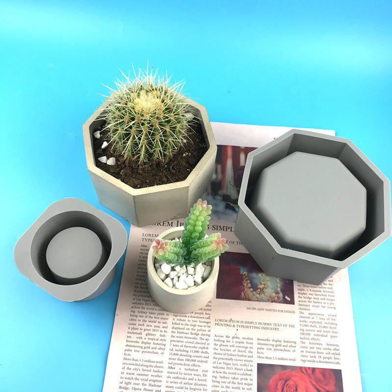 Silicone Flower Pot Mold Cement DIY Planter