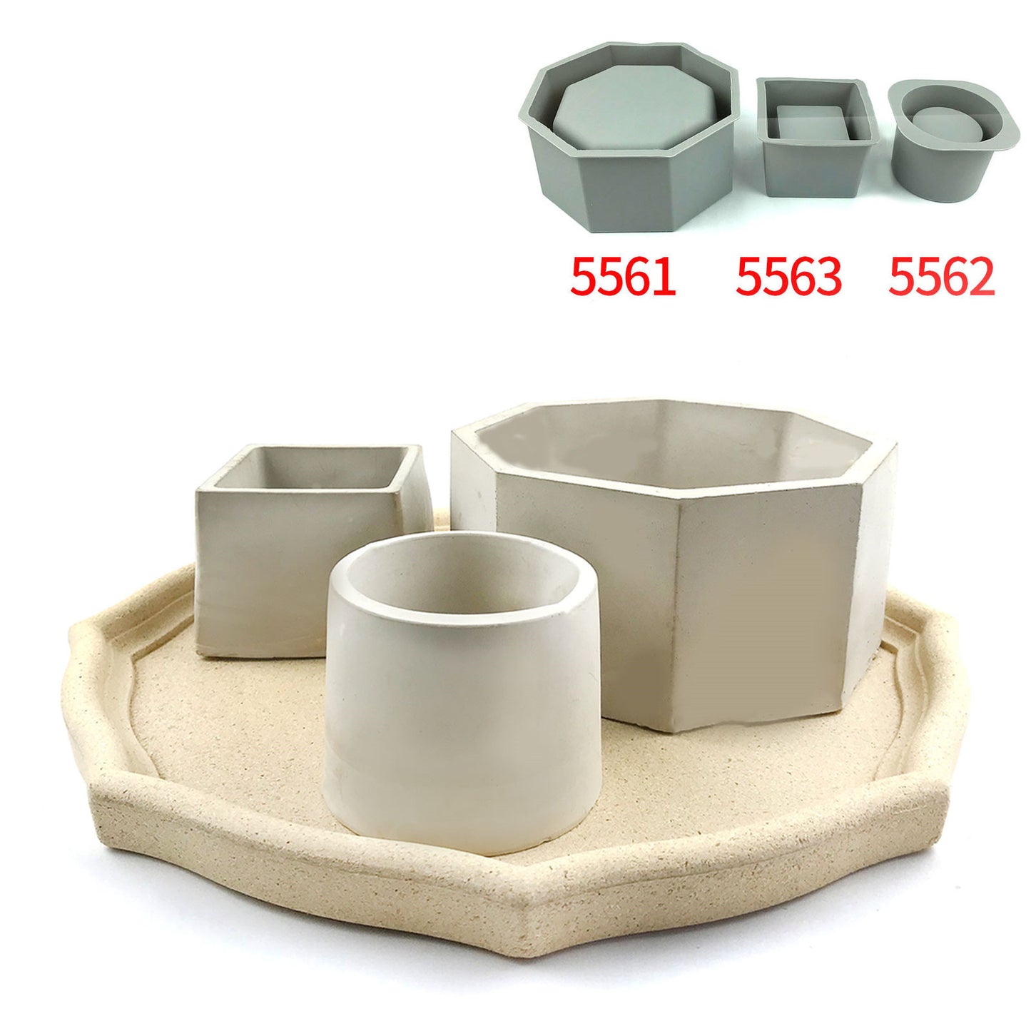 Silicone Flower Pot Mold Cement DIY Planter