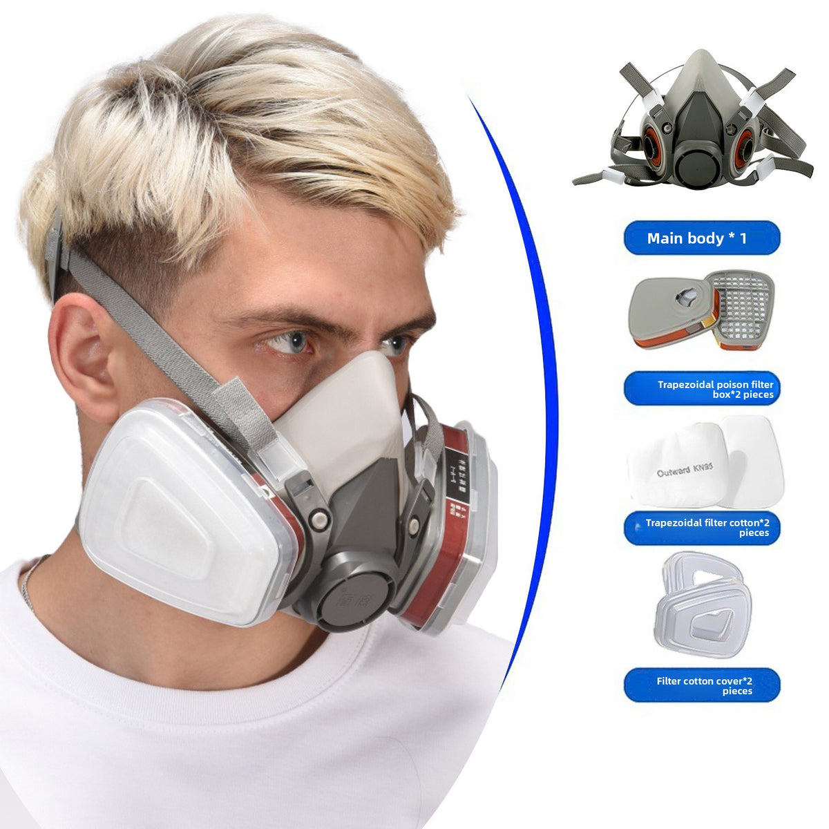Silicone Gas Mask for Toxic Fume Protection