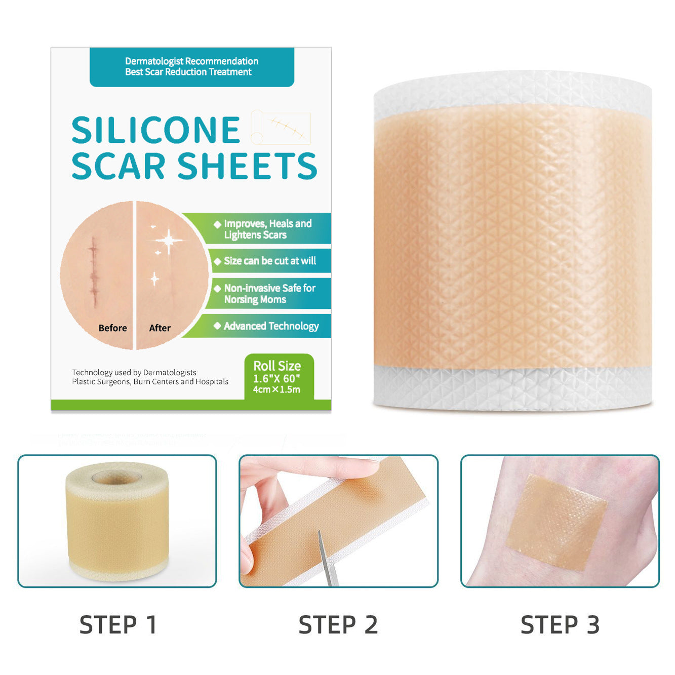 Silicone gel self-adhesive scar patch