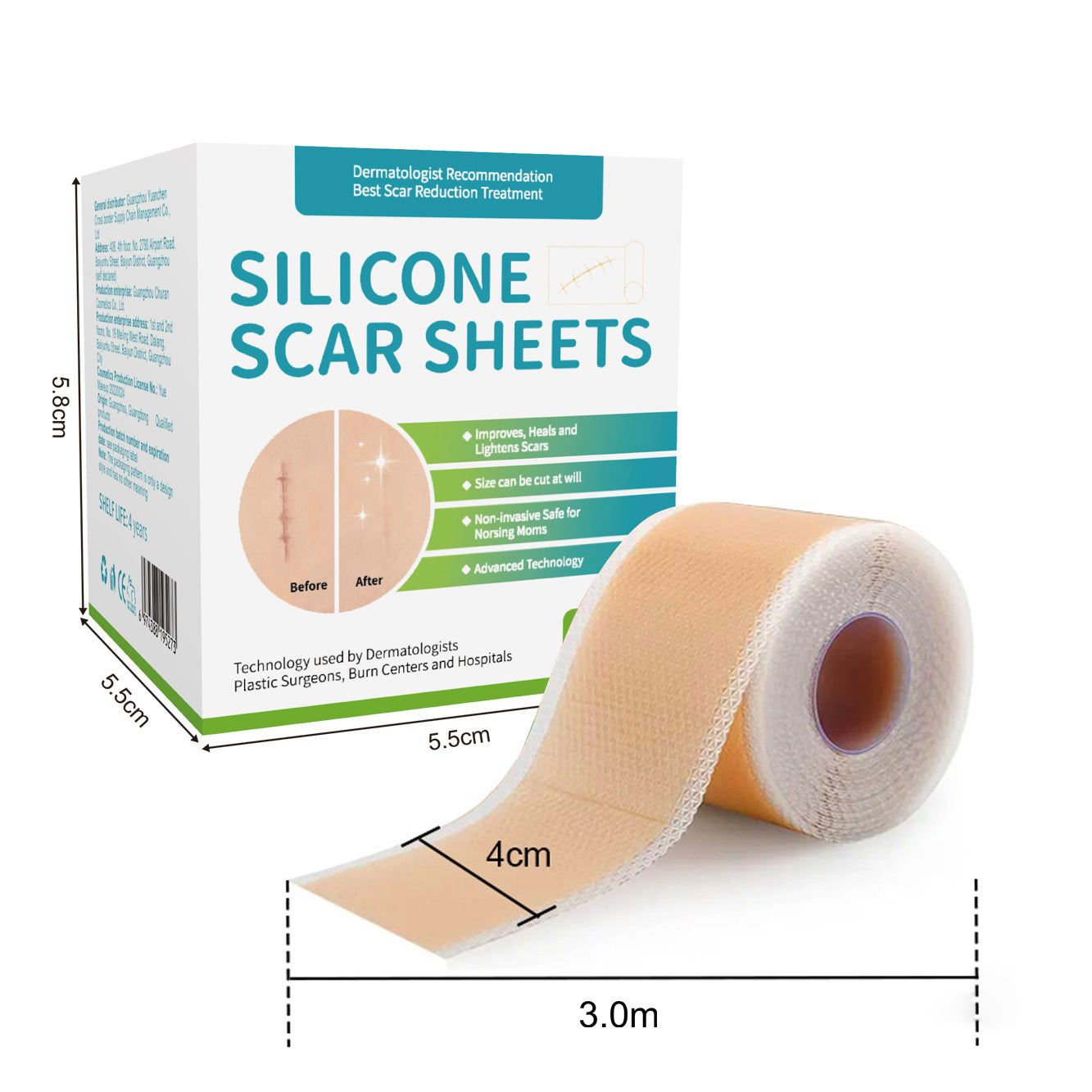 Silicone gel self-adhesive scar patch