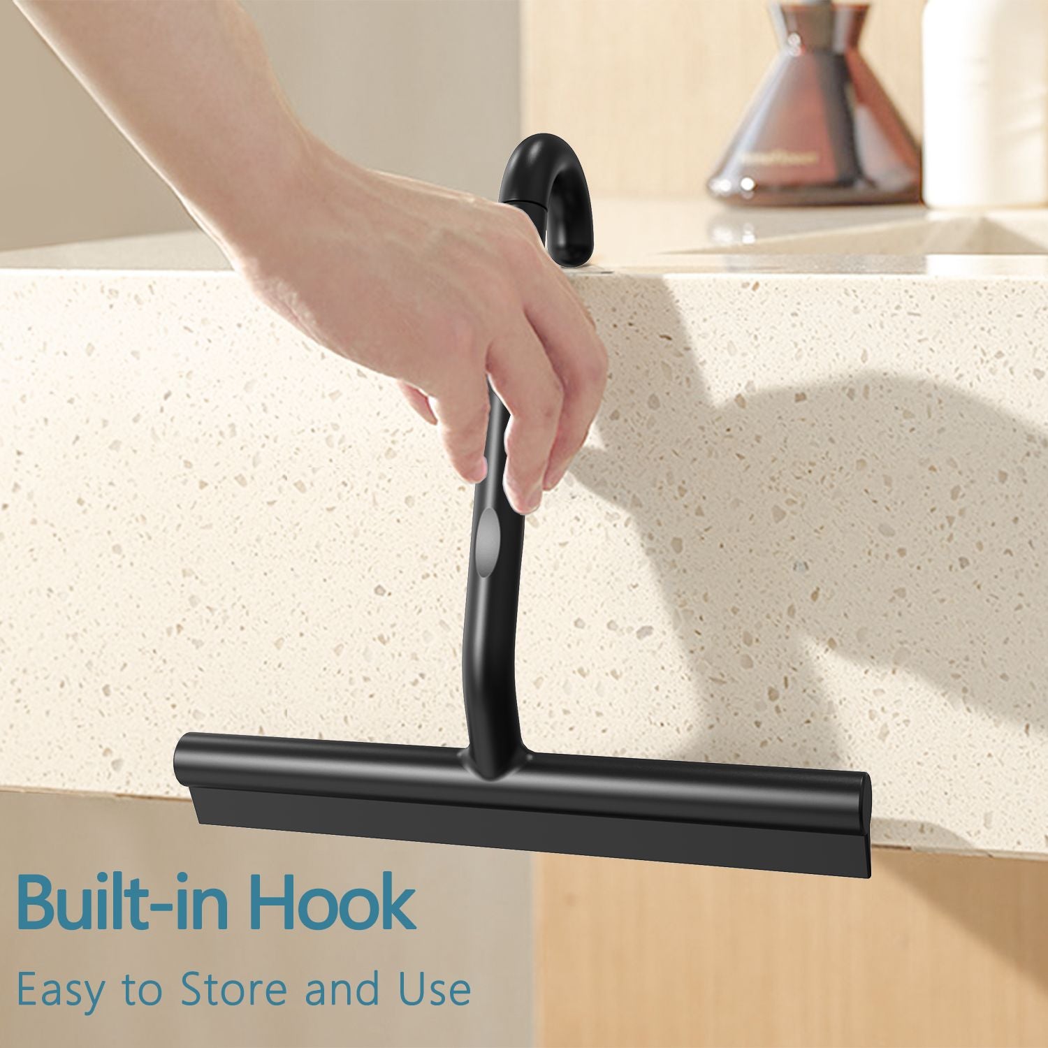Silicone Glass Shower Scraper with Hook