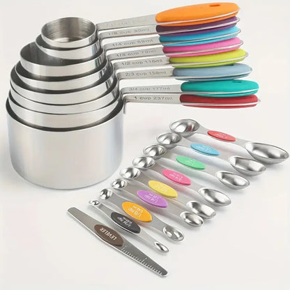 Silicone Handle Measuring Cups Spoons Set