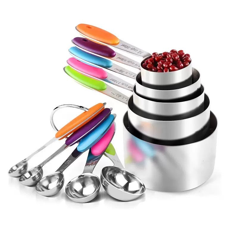 Silicone Handle Measuring Cups Spoons Set