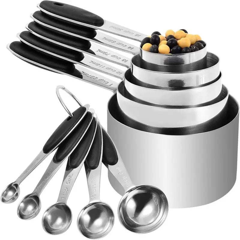Silicone Handle Measuring Cups Spoons Set