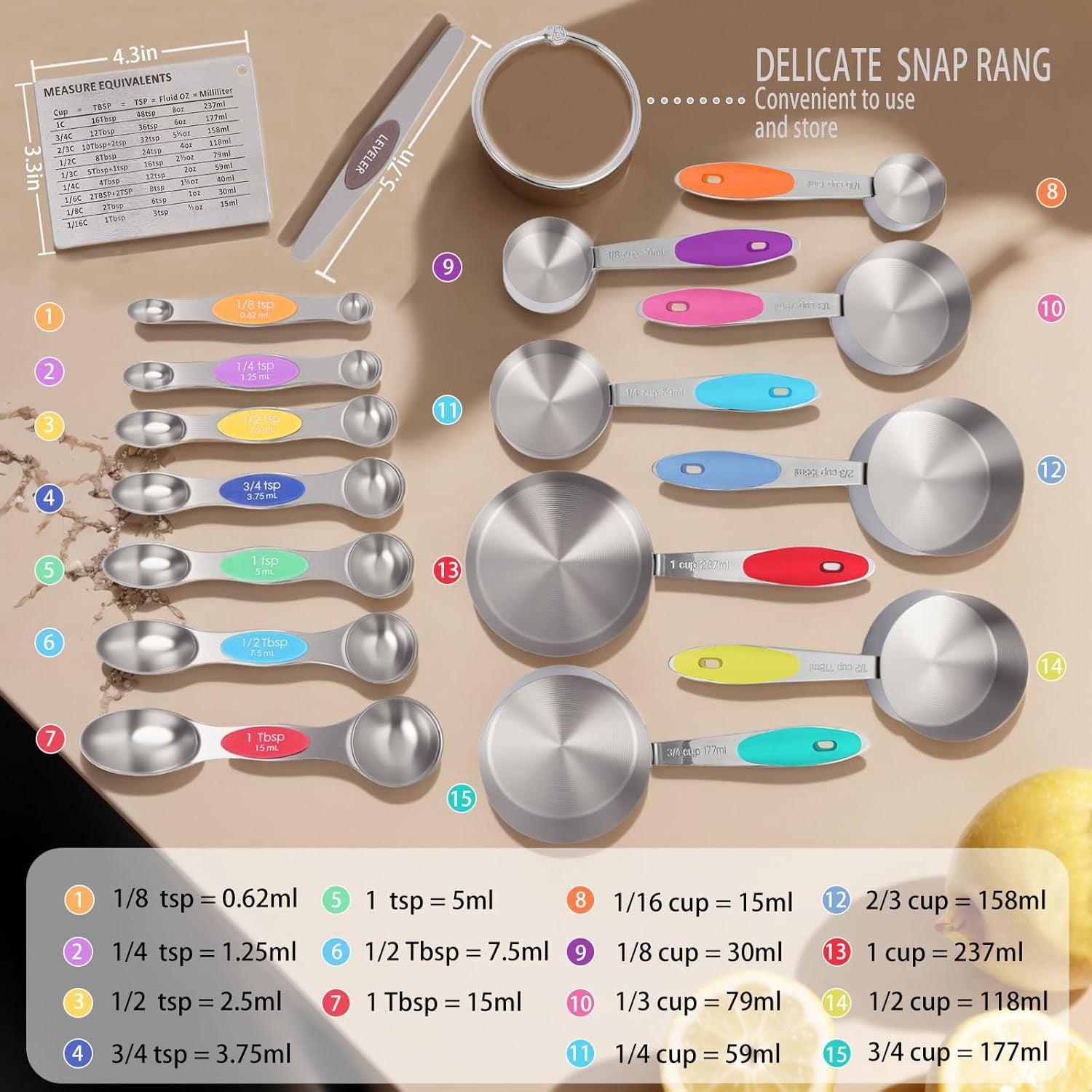 Silicone Handle Measuring Cups Spoons Set