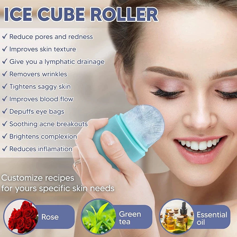 Silicone ice pack with rose-shaped ice mold