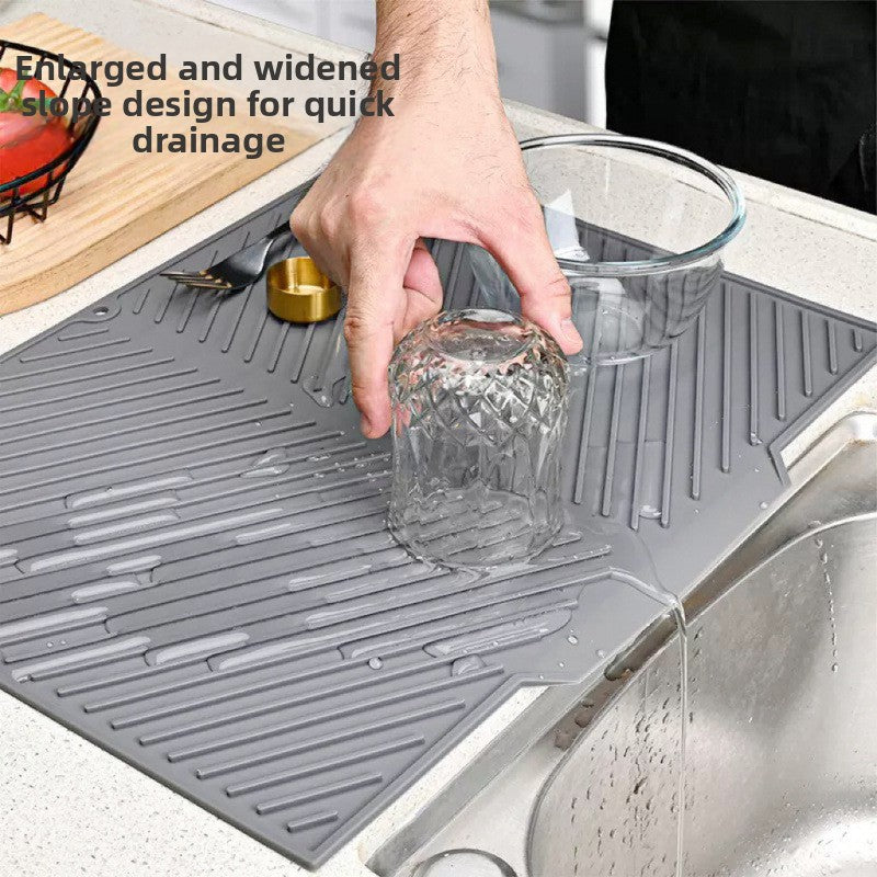 Silicone Kitchen Draining Mat for Dish Drying