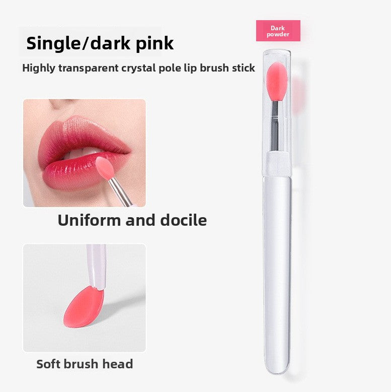 Silicone lip brush with lid lipstick brush