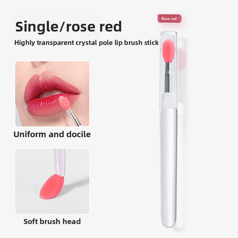 Silicone lip brush with lid lipstick brush