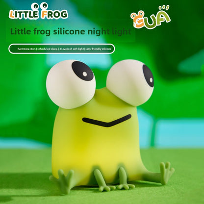 Silicone Night Light in the Shape of a Little Frog – New Tap-Activated Lamp