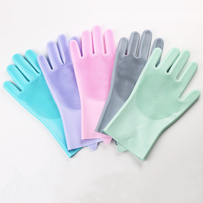 Silicone Pet Bathing Gloves Scrub Brush