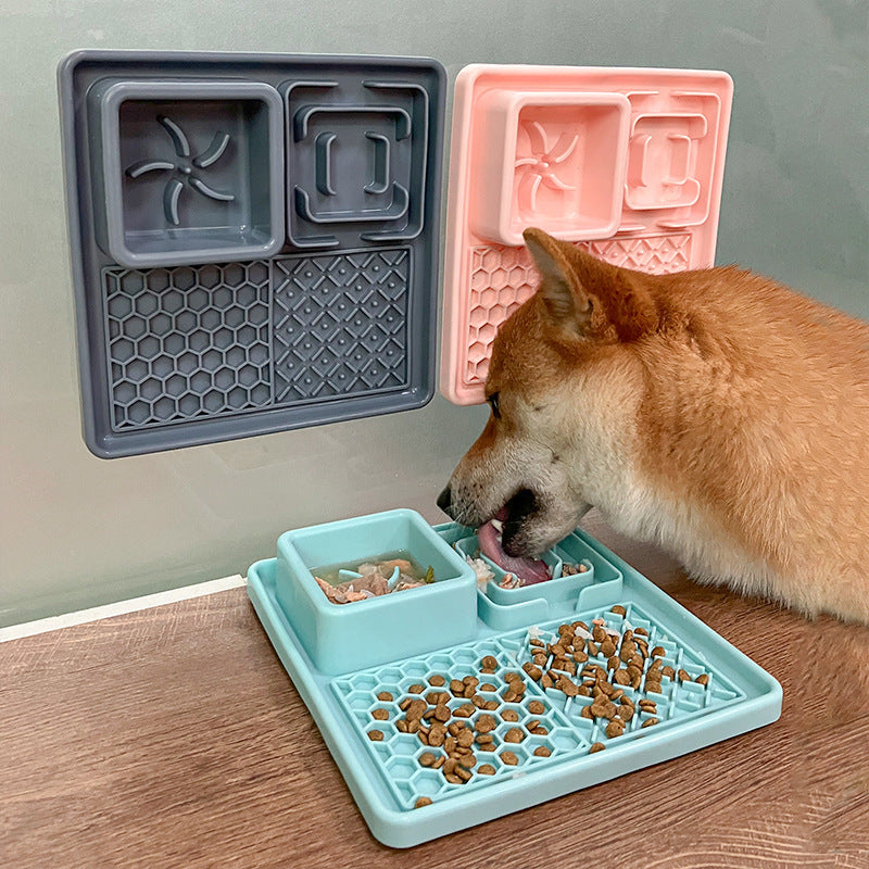 Silicone Pet Slow Feeder Bowl with Suction Base