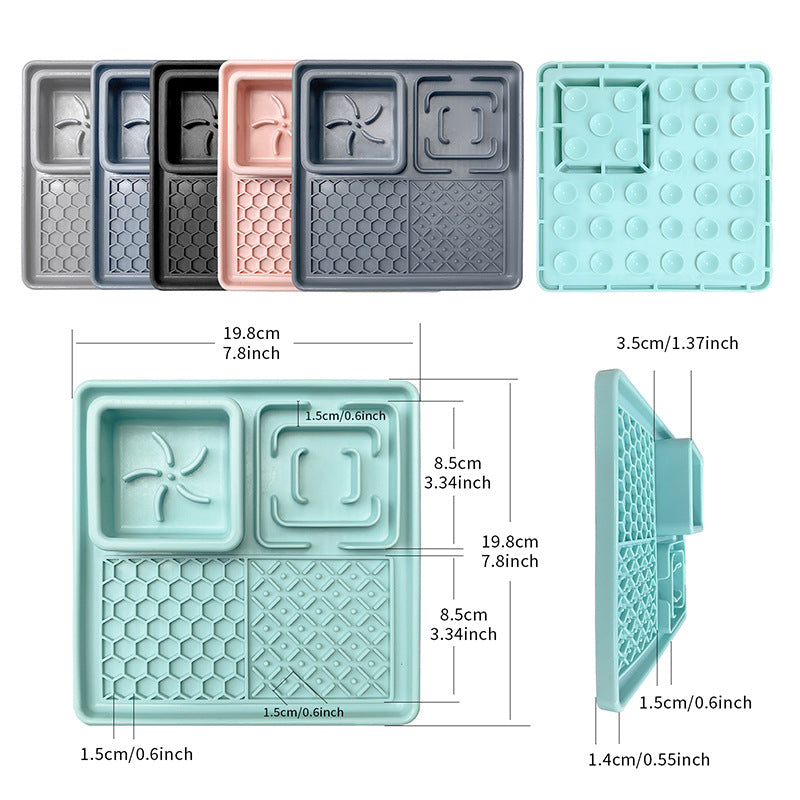 Silicone Pet Slow Feeder Bowl with Suction Base