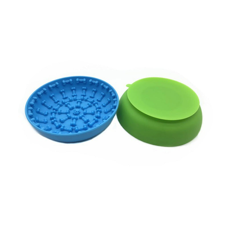 Silicone Pet Slow Feeder Bowl with Suction Base
