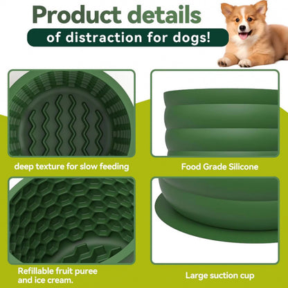 Silicone Pet Slow Feeder Bowl with Suction Cup