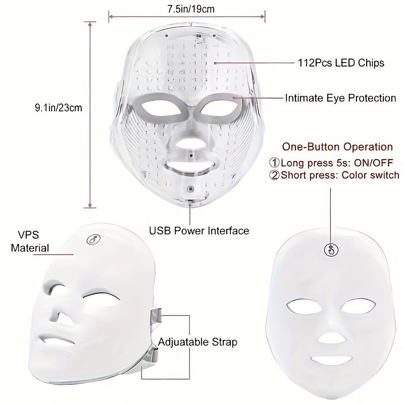 Silicone Photon LED Facial Mask Device