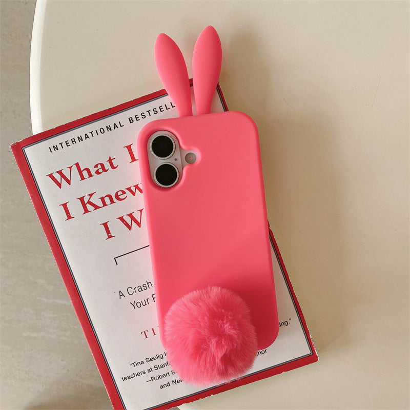Silicone Plush Rabbit Phone Case for iPhone