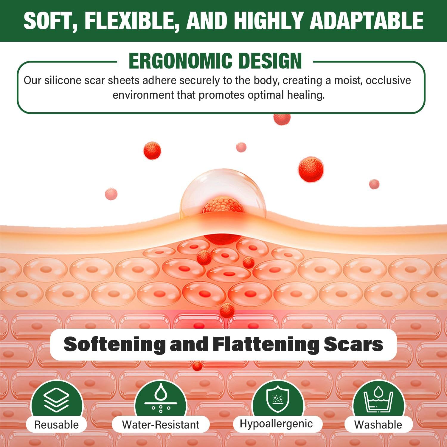 Silicone scar patch tape