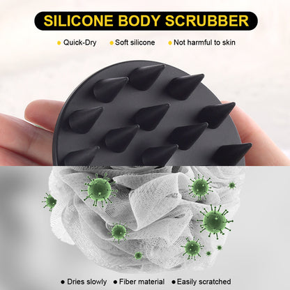 Silicone Shower Polygonal Shampoo Brush