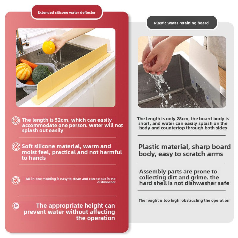Silicone Sink Splash Guard with Suction Cups