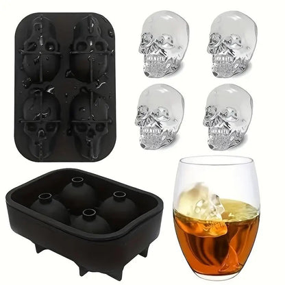 Silicone skull ice mold