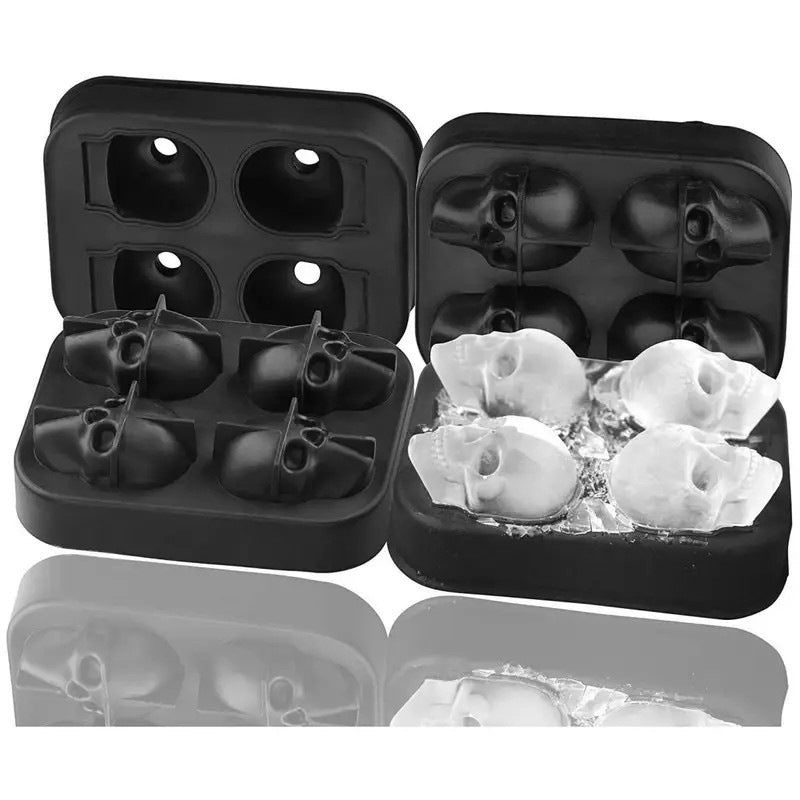 Silicone skull ice mold