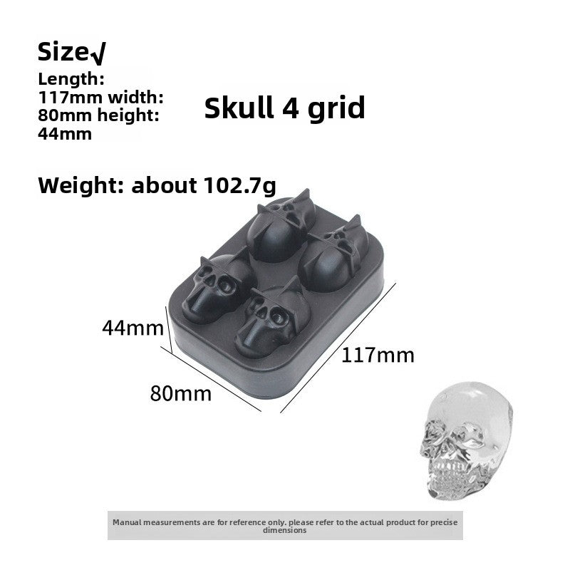Silicone skull ice mold