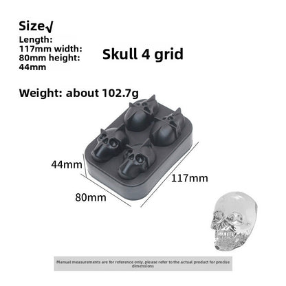 Silicone skull ice mold