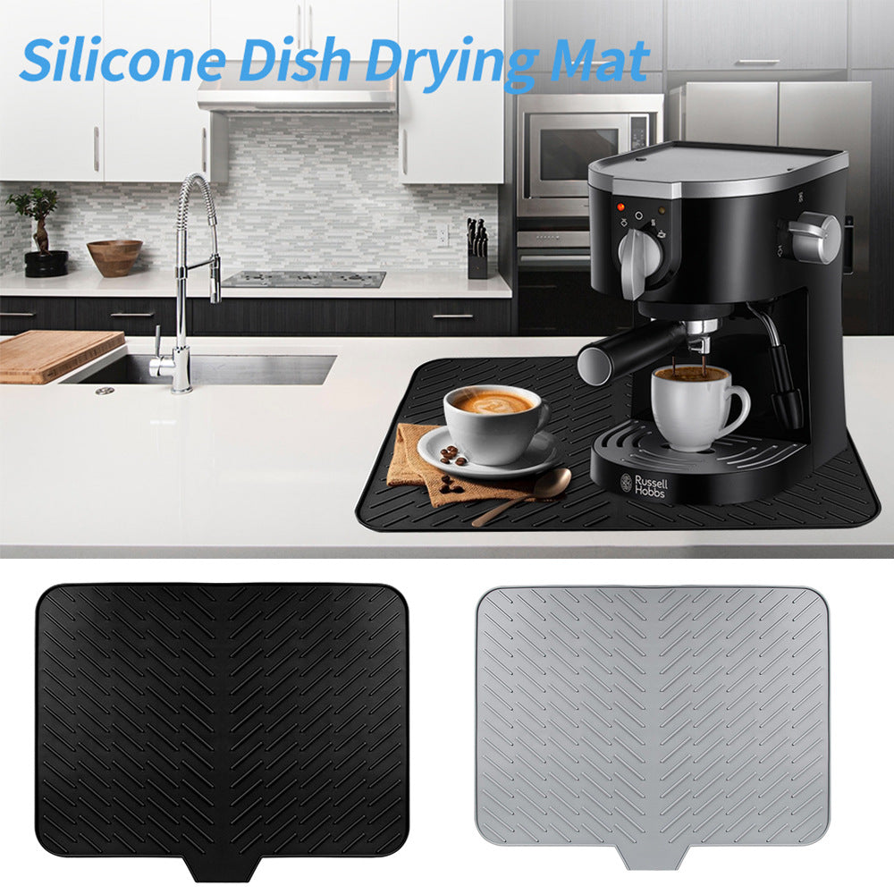 Silicone Slope Drainage Mat Large Square Kitchen Bar Tray