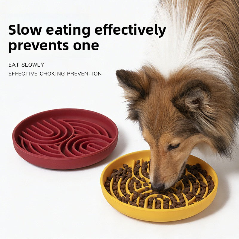 Silicone Slow Feeder Pet Bowl with Suction Base