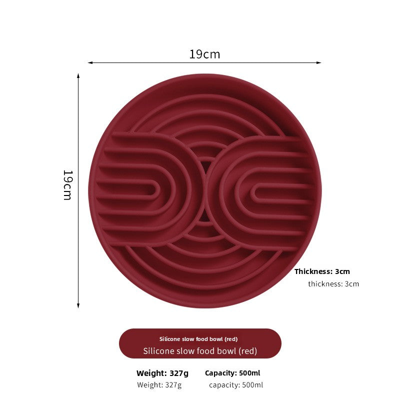 Silicone Slow Feeder Pet Bowl with Suction Base