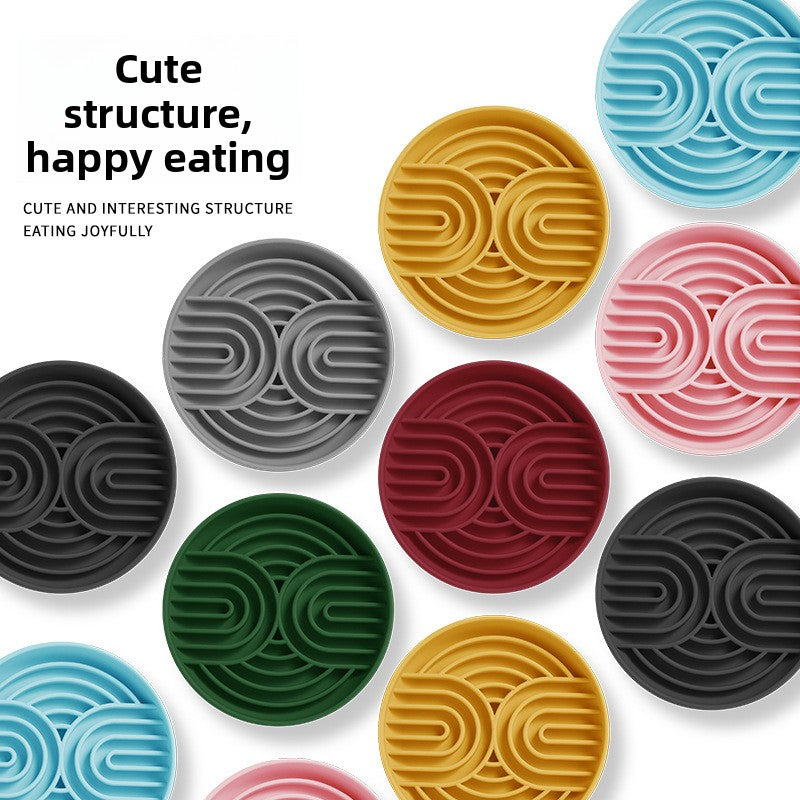 Silicone Slow Feeder Pet Bowl with Suction Base
