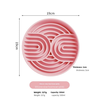 Silicone Slow Feeder Pet Bowl with Suction Base