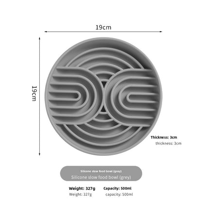 Silicone Slow Feeder Pet Bowl with Suction Base