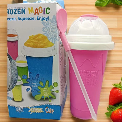 Silicone Smoothie Cup with Straw and Spoon