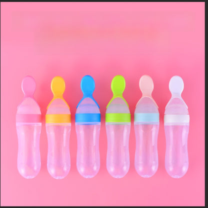 Silicone Squeeze Feeding Bottle for Infants