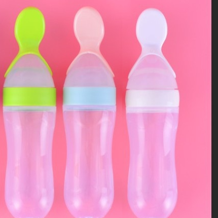 Silicone Squeeze Feeding Bottle for Infants