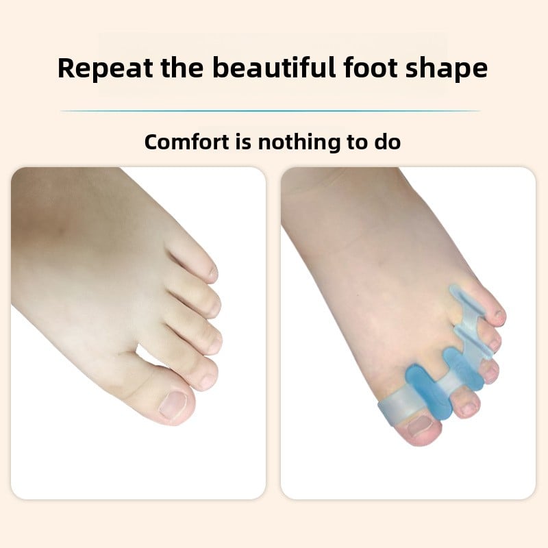 silicone thumb valgus correction day and night overlapping toe separator SEBS double hole toe divider
