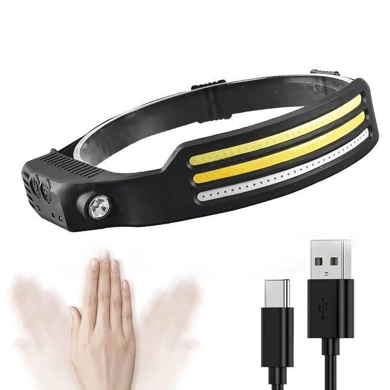 Silicone USB Rechargeable COB Headlight